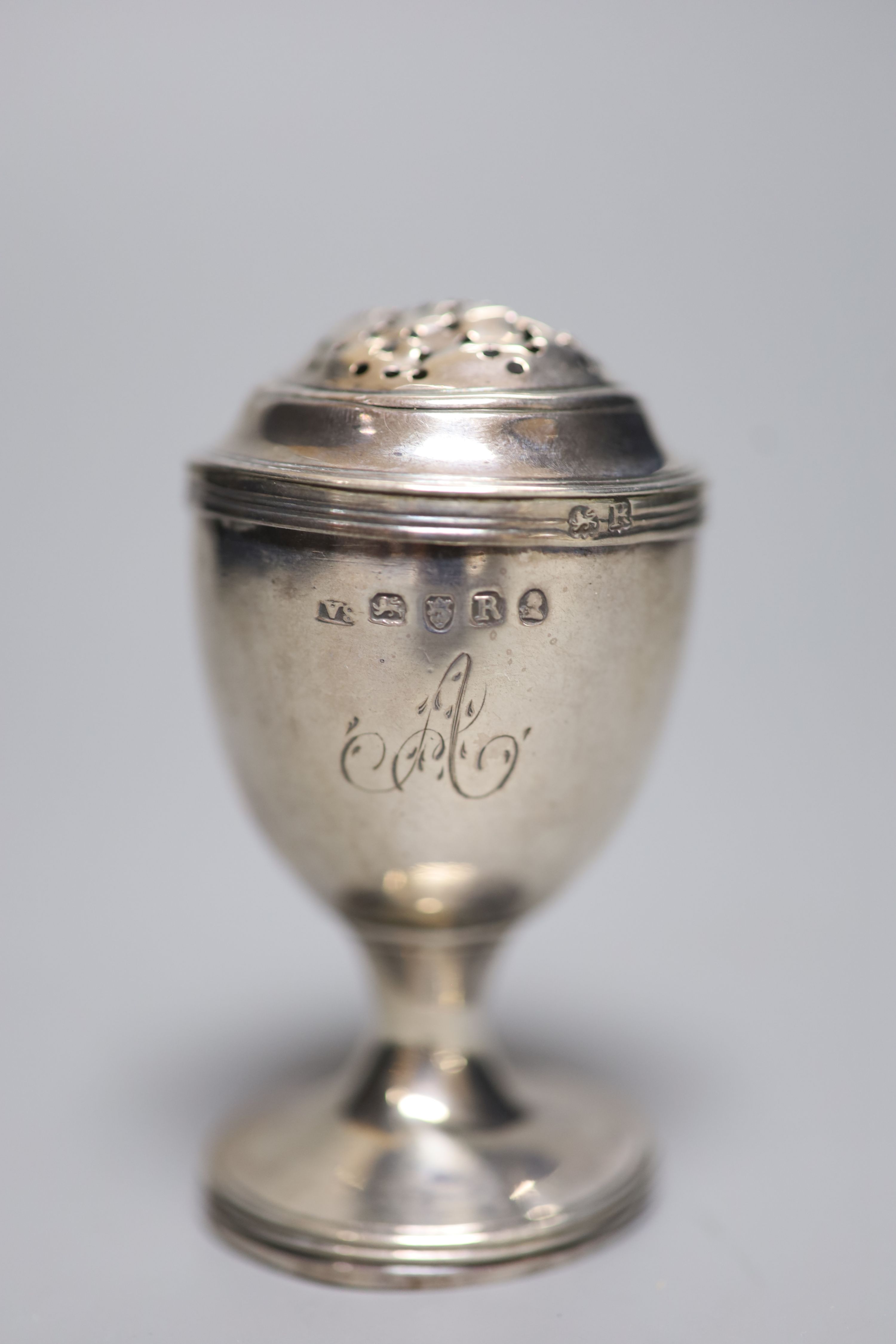 A George III silver pounce pot, London, 1812 (a.f.)